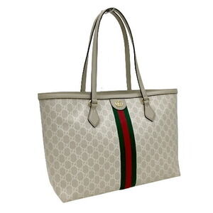 Gucci Ophidia Tote Shoulder Bag GG Supreme Ivory White Beige Leather